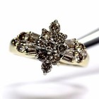 10k yellow gold .78ct SI1 light brown round diamond cluster ring 5.2g vintage — photo 6