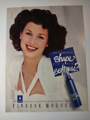Finesse Mousse Fabulous to Shape Softness Vintage 1990s Print Ad