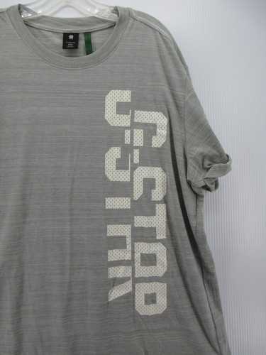 G Star Raw Shirt Men XXL Gray Pullover Graphic T Tee Streetwear Heathered Logo - Picture 2 of 13