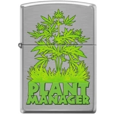 Zippo Lighter - Plant Manager Brushed Chrome - 854431