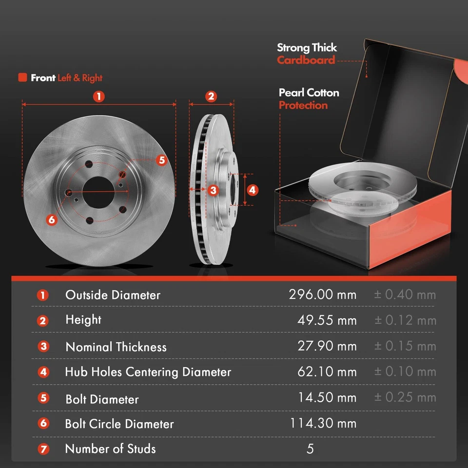 Передние и задние дисковые тормозные диски и тормозные колодки для Lexus ES300 2003 ES330 2004-2006 - Изображение 2 из 4