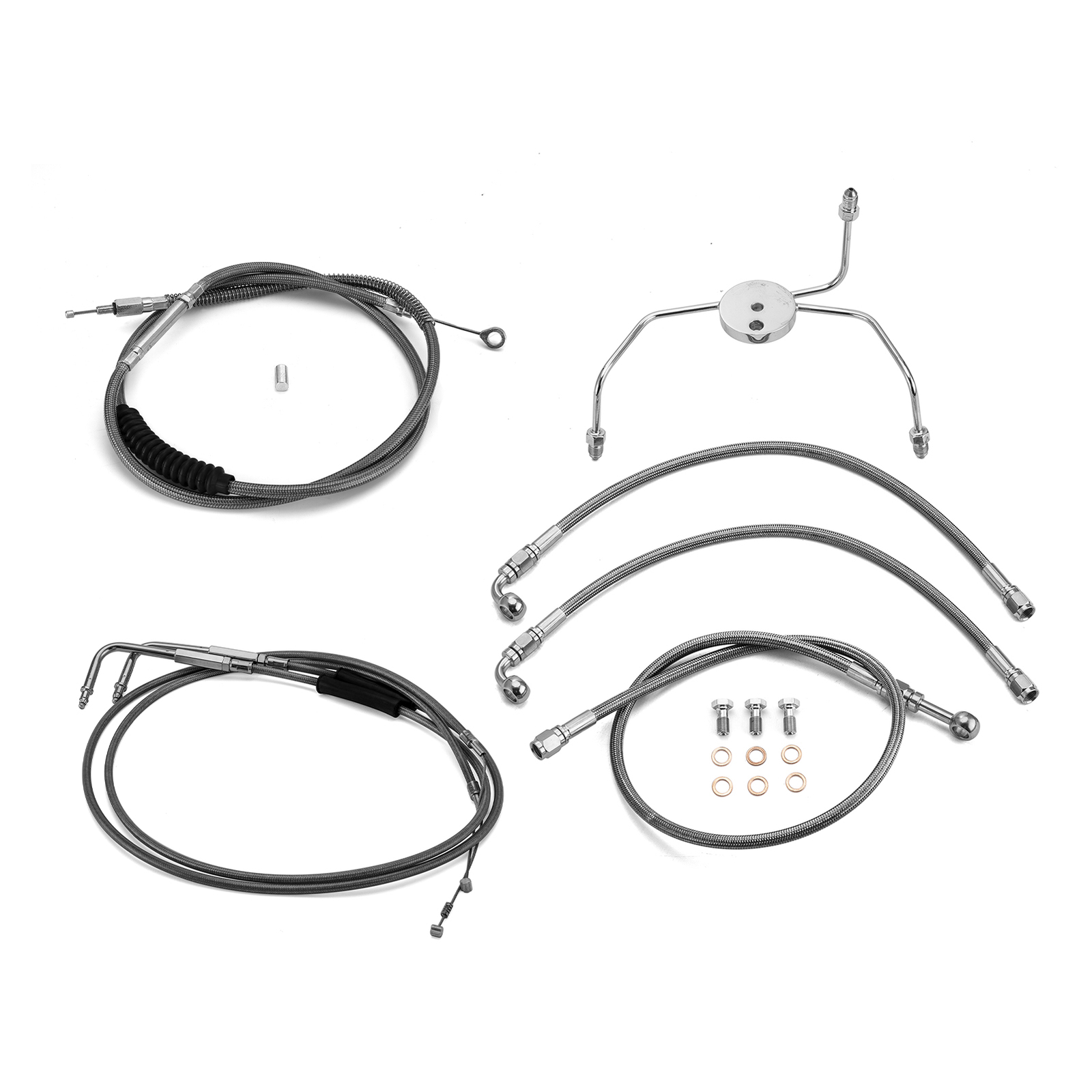 14"  Handlebar Brake Clutch Throttle Cable For 96-99 Harley FLHTCU Non-ABS