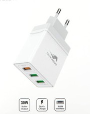 Caricatore 30W Rapido Caricabatteria Multiporta 3 porte USB Universale Veloce 