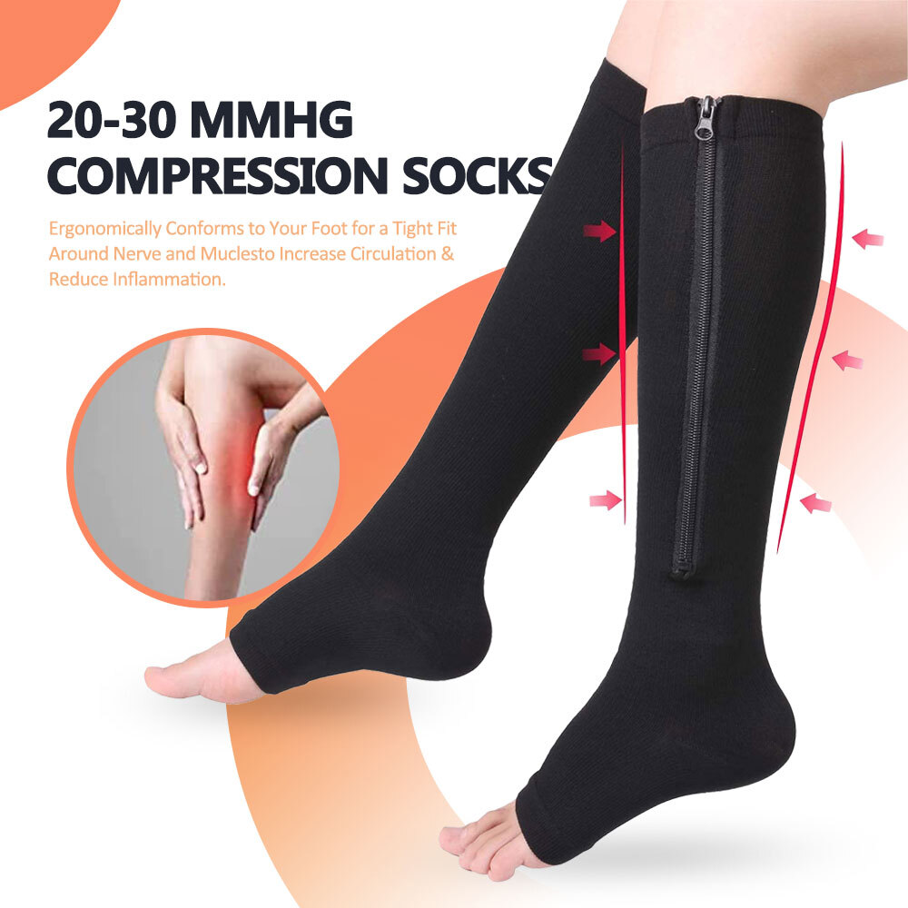Compression Socks 20-30mmhg Nursing For Women Men Travel Compression Medical-image