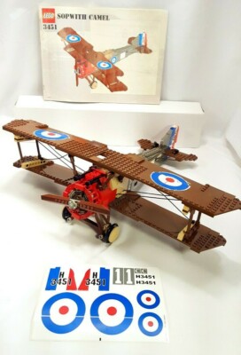 LEGO Sculptures #3451 Sopwith Camel Set (2001): 100% Comp w 