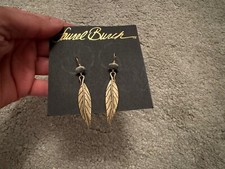 Laurel Burch Gold Sass Leaf  Earrings