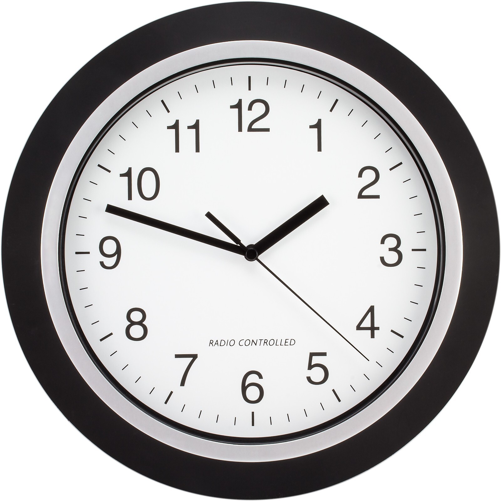 W85961 La Crosse Technology 11.5" Atomic Analog Wall Clock - Black