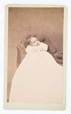 Antique CDV Circa Peoples' Gallery Baby in Long Gown Springfield OH