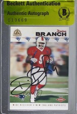 BAS 2002 Pacific Adrenaline Deion Branch #164 Authentic Auto 3c7