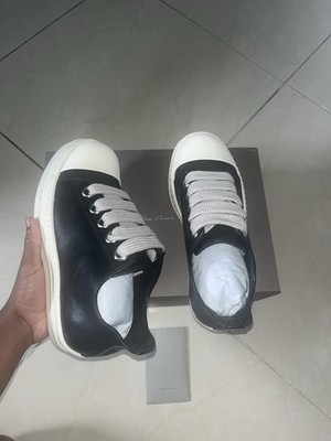 Rick Owens Jumbo Lace Low-Top Leather Sneakers