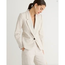 J.Crew Parke Blazer - Stretch Linen Flax Ivory Suit Jacket