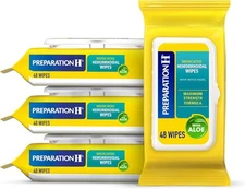 Preparation H Medicated Wipes With Witch Hazel And Aloe 48 CT (Pack Of 4)