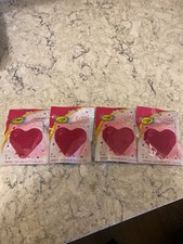lot of 4 Crayola heart shaped bath bombs cherry scented, 1.4oz each
