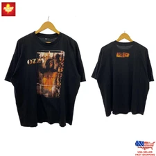 Vintage 90s Ozzy Osbourne T-Shirt Black Cotton Rock Band Tee Unisex Metal Top