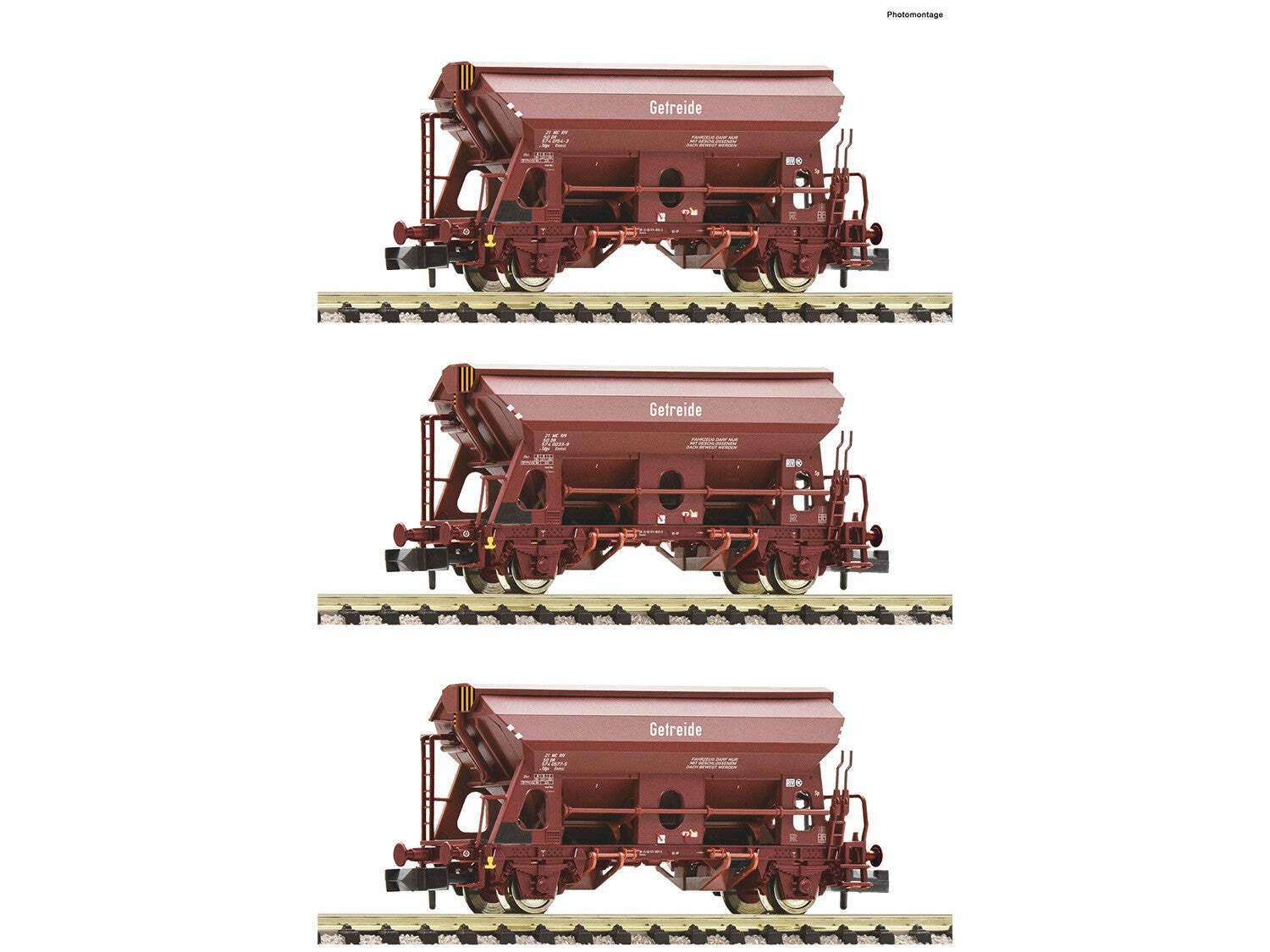 Fleischmann 6660071 N Gauge DR Tdgs Swivel Roof Hopper Wagon Set (3) IV