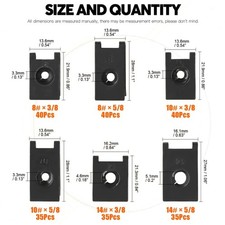 225 Pc U-Nut Clip Assortment Kit - Auto Car Speed Nuts/-