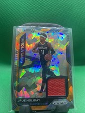 Jrue Holiday Panini Prizm Orange Cracked Ice Sensational Game Worn Patch Card
