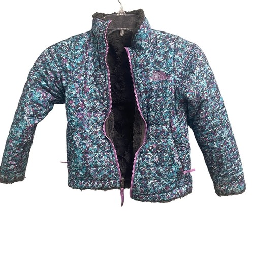 The North Face Girls Reversible Puffer Fleece Full Zip Jacket Size XS 6 Coat