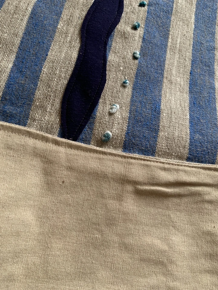 Corredor de mesa com aplique e nós franceses manuais 18"w x 60"L - Imagem 3 de 4