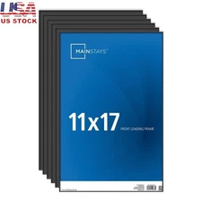Set of 6 11x17 Picture Frames Front Loading Glass Wall Display Home Office Decor