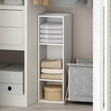 3 Tier Closet Storage Organizer Shelf, 10 Inch Width, White
