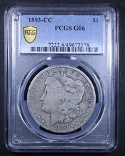 1893-CC Morgan Silver Dollar - $1 PCGS G6 - PCGS Gold Shield