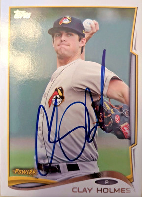 CLAY HOLMES SIGNED AUTOGRAPHED 2014 PRO DEBUT #215 METS YANKEES ALL STAR