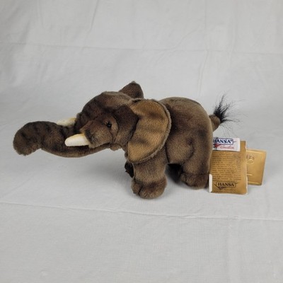 NEW Hansa Portraits of Nature Elephant Baby Brown 11''x6'' Soft Cute Cozy