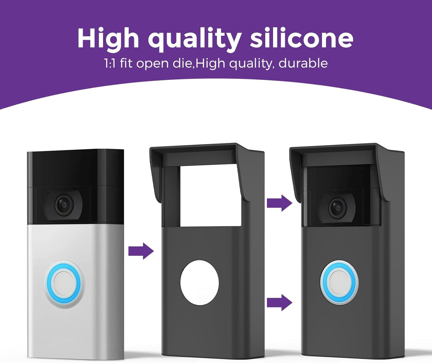 Silicone Cover for Ring Video Doorbell 2Nd Gen & Battery Doorbell plus – Weather