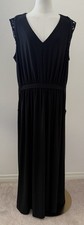 Lane Bryant Black Classic Maxi Dress With Lace Cap Sleeves Size 18/20