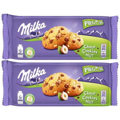 5906747312138 Milka Pieguski Choco Cookies Nut Ciasteczka z kawałkami czekolady 