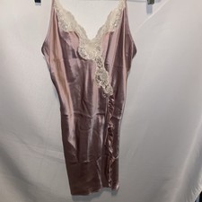 SATIN SHINY Mauve PURPLE VAL MODE BABYDOLL NIGHTGOWN GOWN Med