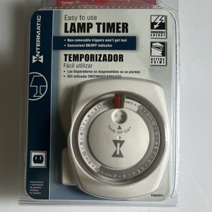 Intermatic TN600CL Mechanical Plug-In Lamp Timer Adjustable Countdown White/Gray