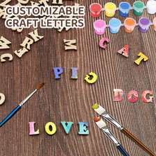 4 Sets 0.6 Inch A-Z Small Wooden Letters for Crafts, 104 Pcs Wood Letters