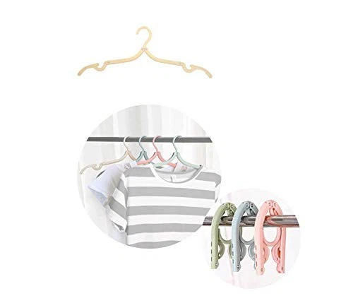12 Pcs Portable Multifunctional Folding Clothes Hanger Travel and Business Enthu image 10