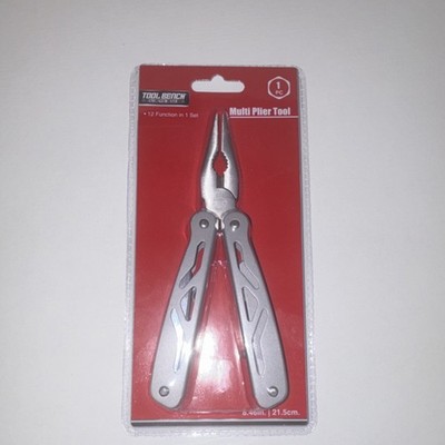 Tool Bench 12-Function Multi-Tool Silver Stainless Steel Serrated Edge 21.5cm