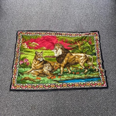 Unbranded Lion Tapestry Unisex OS Multicolor Vintage Velvet Safari Wall Art AJ53