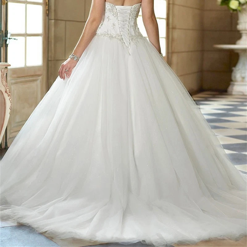 Vestidos de novia de encaje clásicos apliques hasta el suelo sexy vestido de baile sin espalda Foto 3 de 4