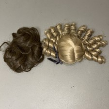 Doll Wigs Blonde Ringlet Curls Brown human Hairpiece Wiglet Lot Of 2