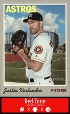 2019 Topps Heritage 1970 Cloth Stickers- #14 Justin Verlander EX+ NM. QTY
