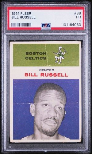 1961-62 Fleer Bill Russell #38 PSA 1 Boston Celtics HOF Centered