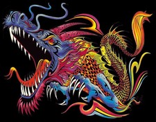 Drachen- Bild Samtbild ,Bild zum Ausmalen 47 ...