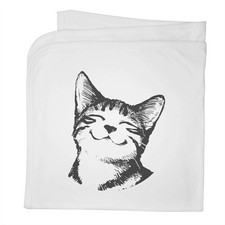 'Happy Cat' Cotton Baby Blanket / Shawl BY00051975