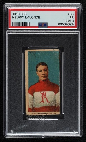 1910 Imperial Tobacco Hockey Series C56 Newsy Lalonde #36 PSA 1 Rookie RC HOF