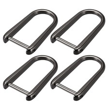 D-Rings Screw in Shackle, 4Pcs 45mm Horseshoe U Shape D Ring for Bag DIY, Black