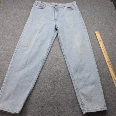 Levis 550 Relaxed Fit Tapered Leg Jeans Light Wash Orange Tab  90s 36x30 Mens