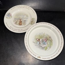 Beatrix Potter Mrs Tiggy-Winkle Wedgwood England Bowl and Plate 7  