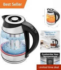Electric Kettle with Temperature Control, 5 Presets LED Indicator Lights, Rem...