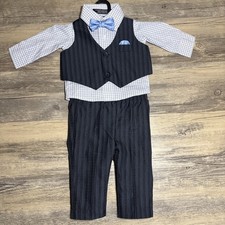 Baby Boy Formal Outfit Set   Vest, Shirt, Pants  Bow Tie