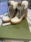 Gucci Apollo GG Supreme Quilted Lace Up Ankle Combat Boots White EU 36 — photo 1